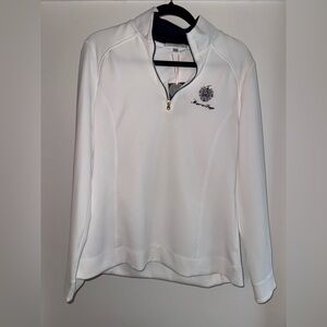NWT Mar a Lago Women’s Quarter-Zip Pullover Fairway & Greene White Blue